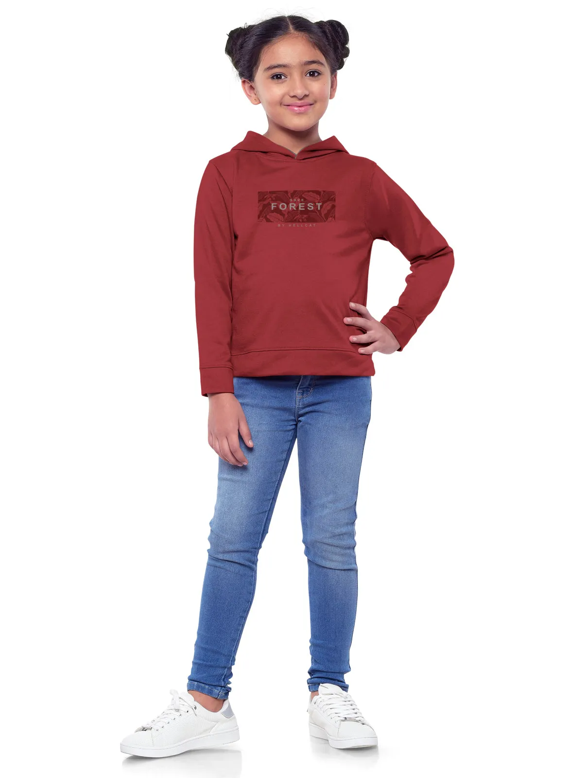 Trendy Printed Full Sleeve / Long Sleeve Hooded Sweatshirt for Girls