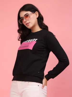 Trendy Typography Print Sweatshirt