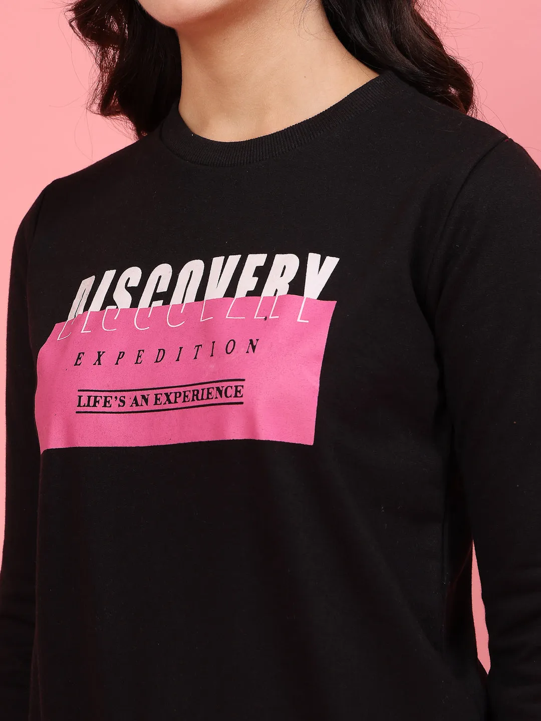 Trendy Typography Print Sweatshirt