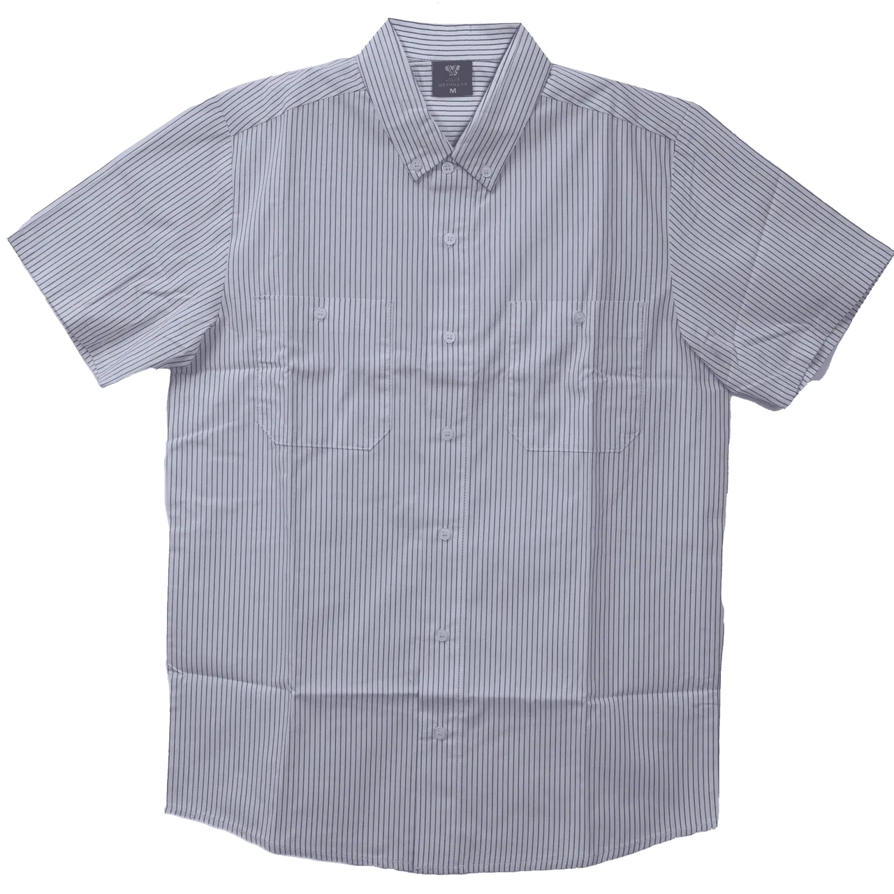 Vance - Men's White Work Shirts with Grey Strips