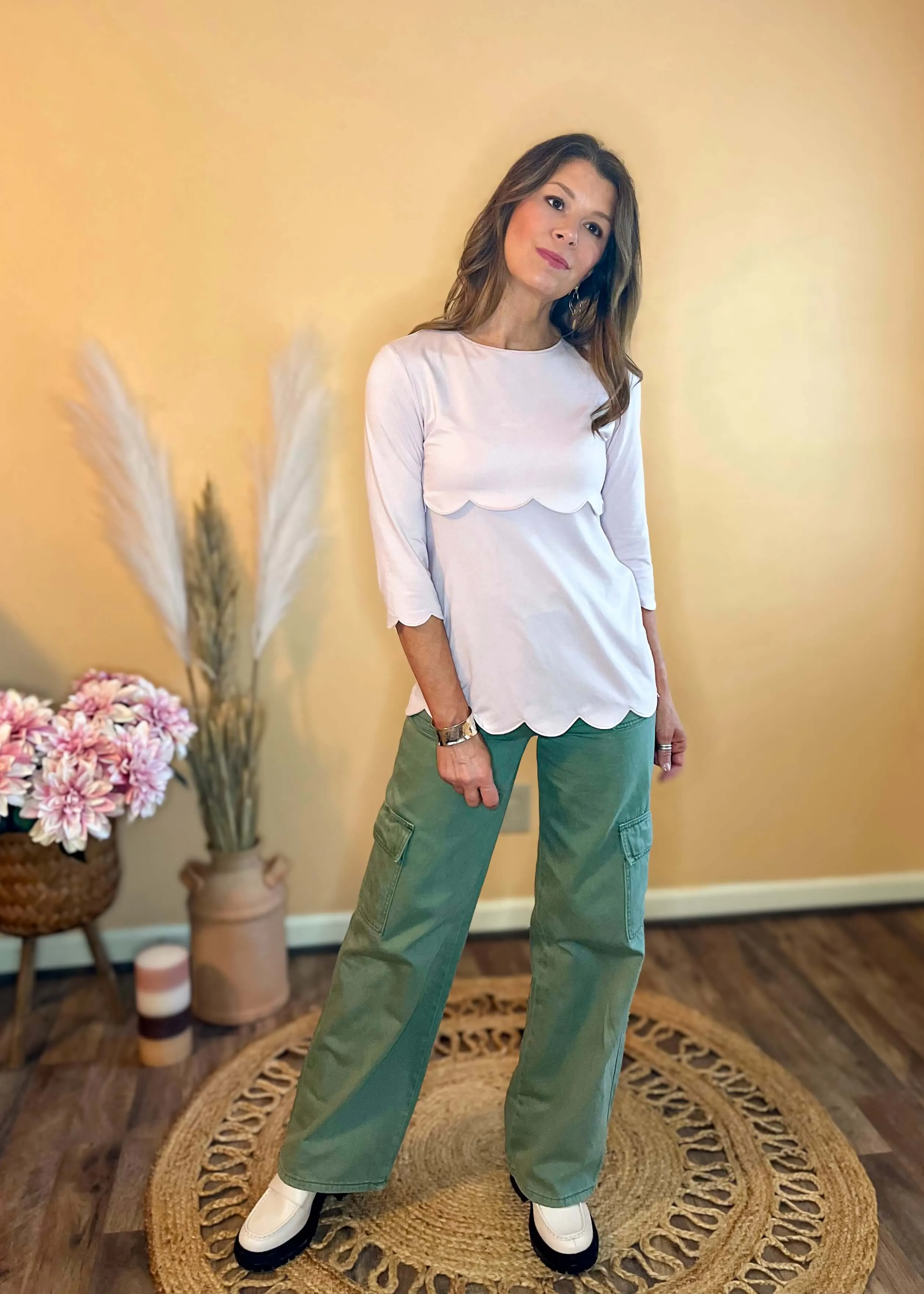 Vervet Olivia High Rise Utility Cargo Wide Leg