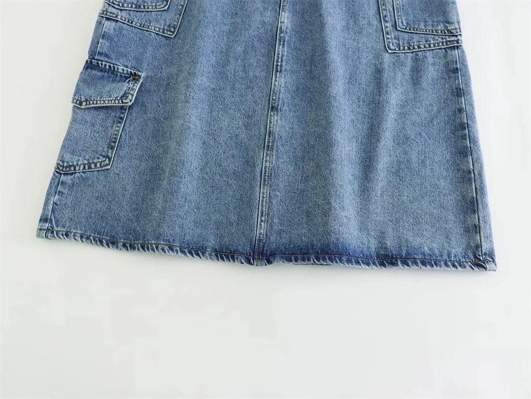 Women Denim Skirt High Waist Midi Skirts Jeans Long Skirt Holiday Skirts
