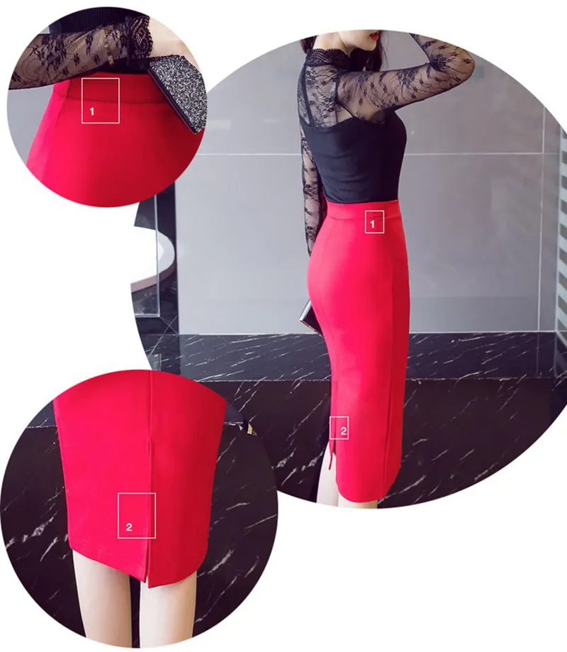 Women Pencil Long Skirts  High Waist Casual Summer Skirts