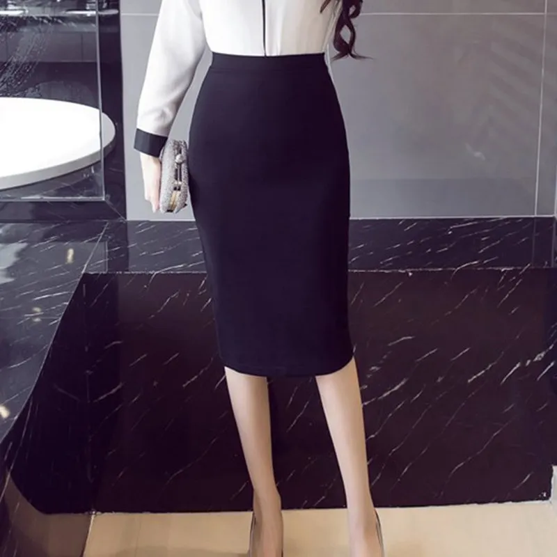 Women Pencil Long Skirts  High Waist Casual Summer Skirts