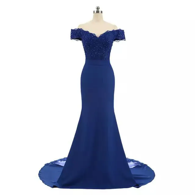 Women Wedding Dress Off Shoulder Short Sleeve Long Prom Dresses