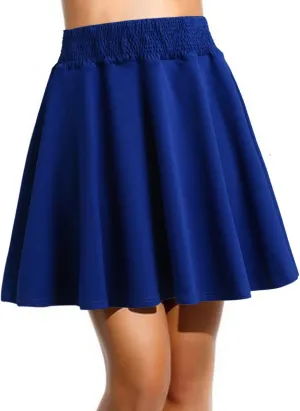 Womens Classic Daily Elegant Casual Solid Color Skirt Pleated Waist Design Mini Skirt Womens Short Skirts