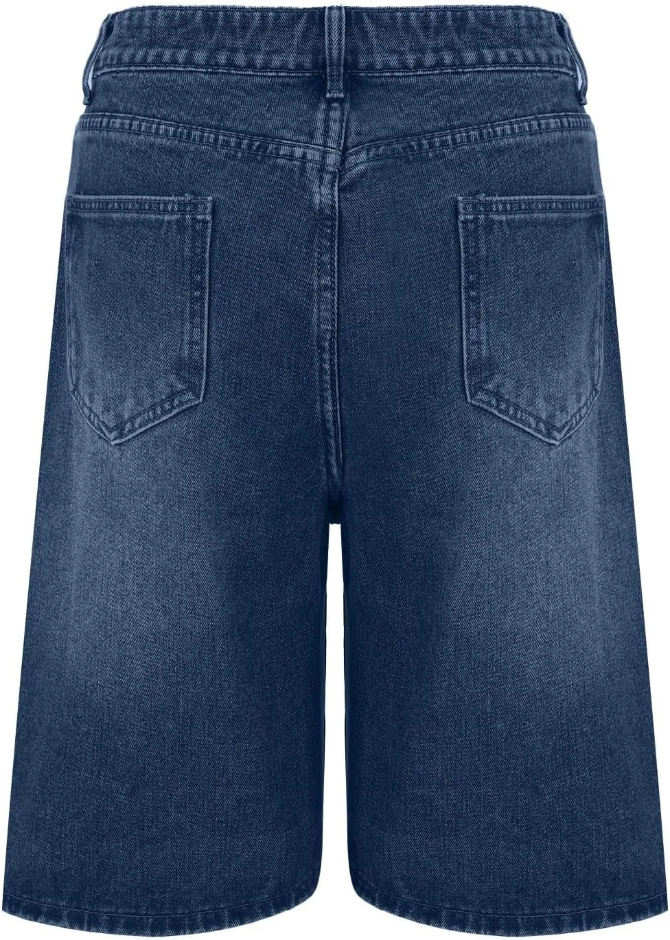Womens Distressed Denim Shorts High Waisted Ripped Jean Shorts Straight Leg Summer Casual Bermuda Short Half Pants
