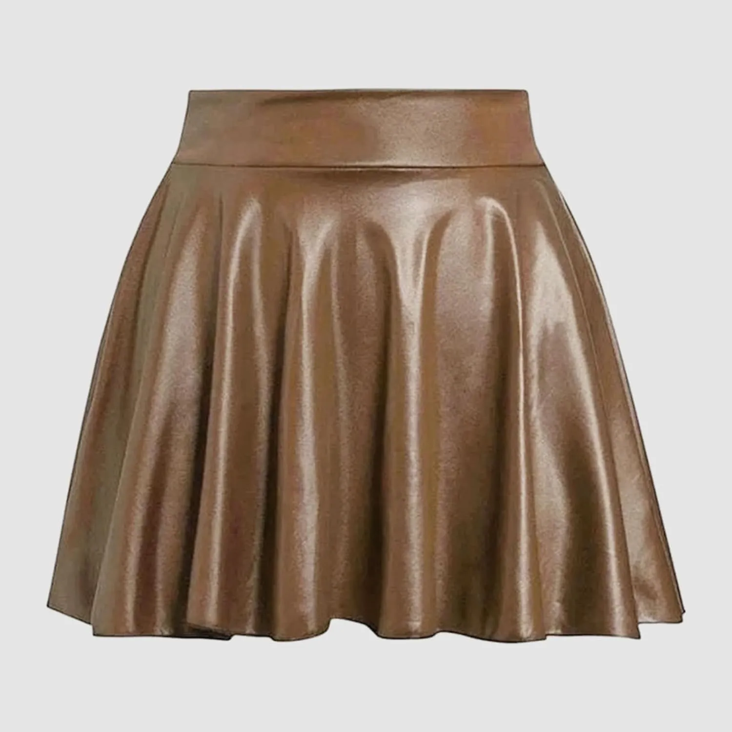 Women's Fashion High Waist Pleated Solid Color Short Skirt Loose Skirt Pencil Skirts with Pockets for Women Knee