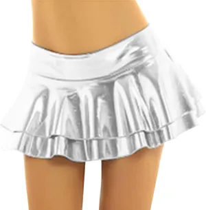 Women's Irregular Skirt Sexy Short Leather Skirt A Line Pleated Skirt Glitter Tulle Skirt