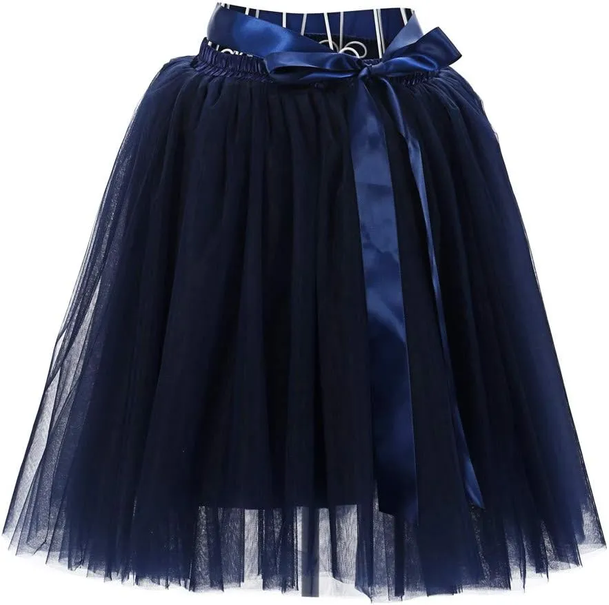 Womens Pleated Short Skirt Adult Dancing Skirt High Waist Pencil Skirts for Women Knee Length