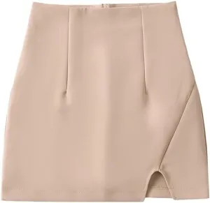 Women's Solid Bodycon Skirt - Sexy Streetwear Pencil Skirt with Medium Stretch, Summer Mini Skirt