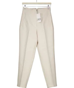 ZARA Beige Zara Tapered Trousers UK M