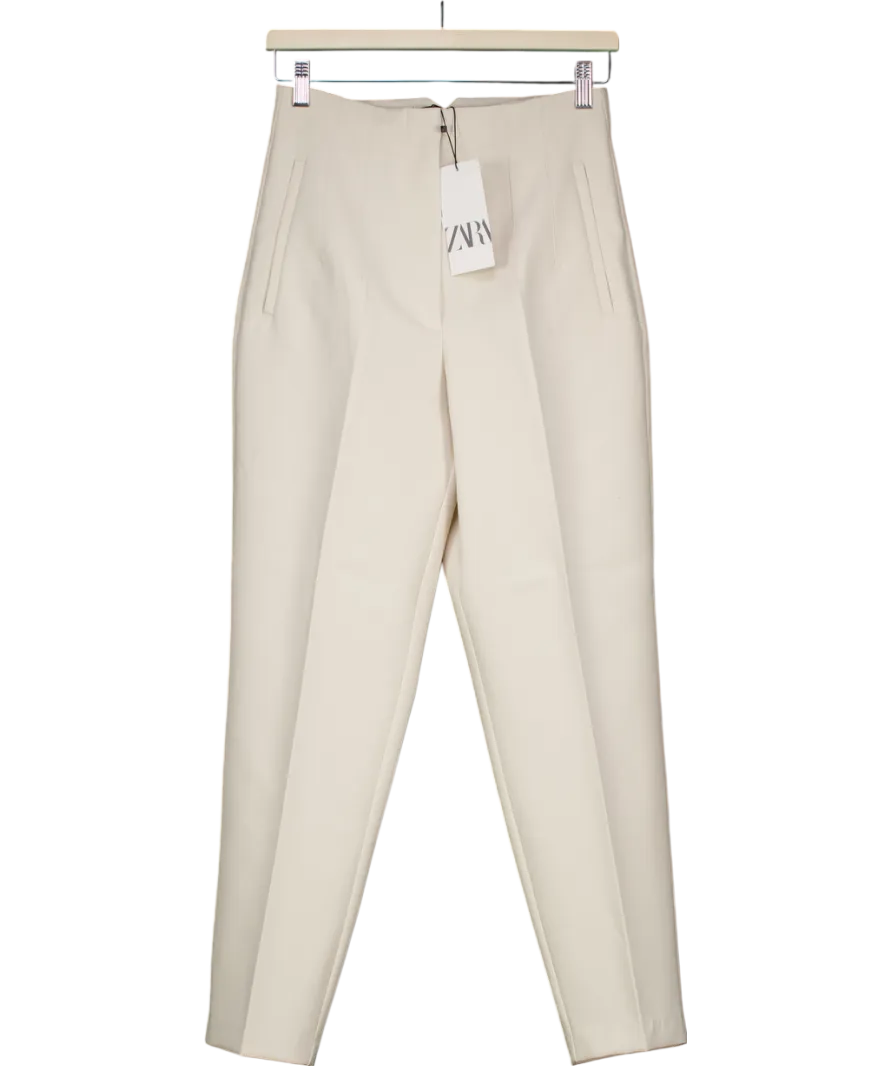 ZARA Beige Zara Tapered Trousers UK M